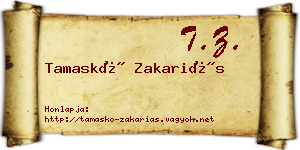 Tamaskó Zakariás névjegykártya